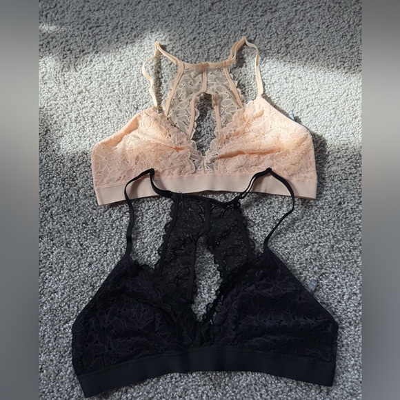 aerie Other - BUNDLE of 2 Delicate Racerback Aerie Floral Lace Bralettes Size Medium